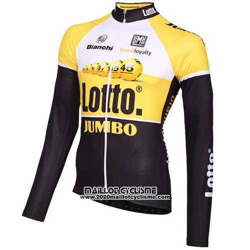 2015 Maillot Ciclismo Lotto NL Jumbo Jaune et Noir Manches Longues et Cuissard